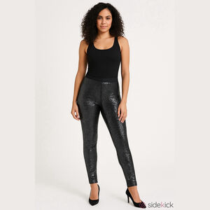 Isabel Marant Joshua Metallic Black Leggings FR 34 US 2 4